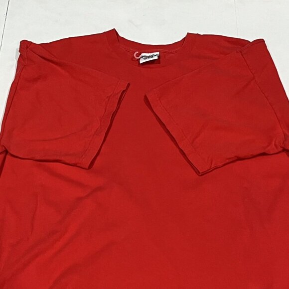 Vintage Jensen Activewear Long Tall Tee Red Basic Cotton Shirt Men Size 3XL - Picture 9 of 12